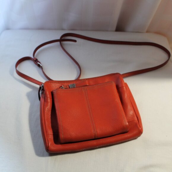 Tiganello Salmon Pebbled Leather Crossbody Bag, EUC - Picture 1 of 13